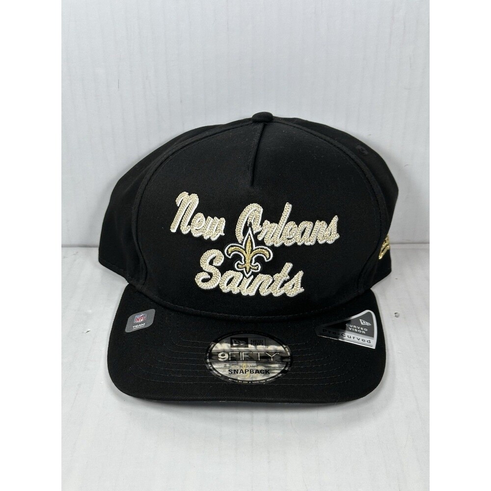 New Era New Orleans Saints 9FIFTY A-Frame Pre-Curved SnapBack Hat Cap NFL NWT